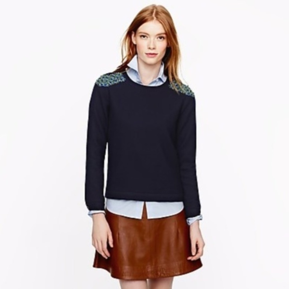 J. Crew Collection Beaded Wool Top